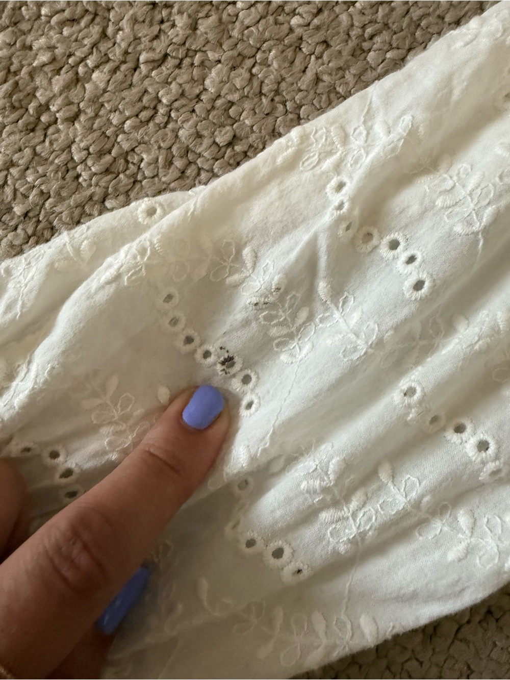 Zara White Crochet & Eyelet Long-Sleeve cropped Top - Picture 5 of 5